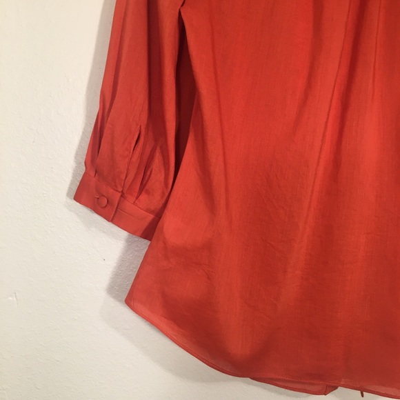 ANTHROPOLOGIE Button Down Smoked Orange Shirt - Picture 10 of 12